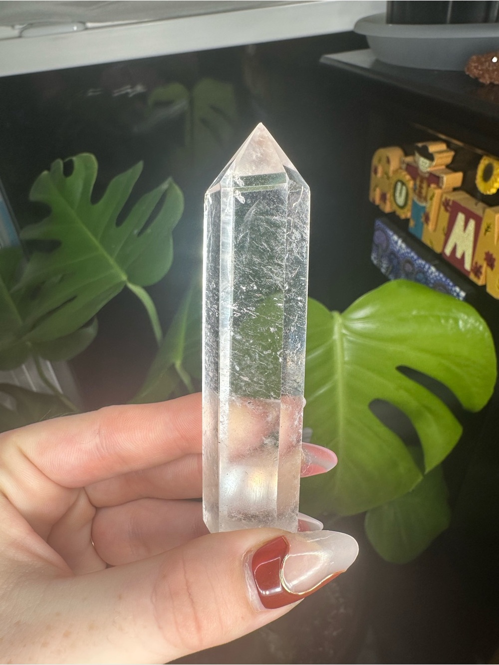 Clear Quartz Point Crystal Home Accent - Transparent